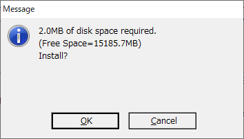 how to Install/uninstall  Install pop up for installation space require