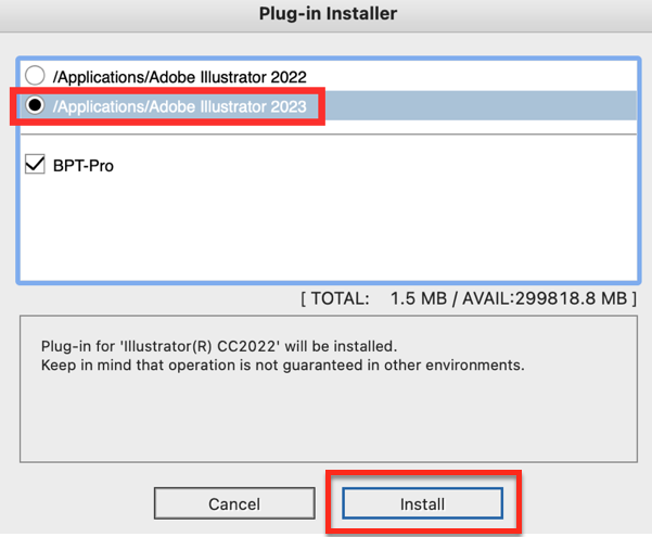 BPT-Pro Installer select AI and continue