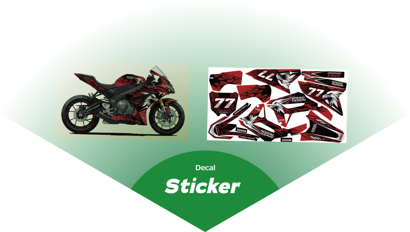 Nesting example: decal stickers